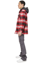 Load image into Gallery viewer, MACKAY Men's Oversize Heavy Flannel Outer Shirket with detachable Cire Hoodie