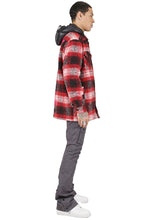 Load image into Gallery viewer, MACKAY Men's Oversize Heavy Flannel Outer Shirket with detachable Cire Hoodie