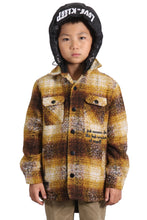 Load image into Gallery viewer, BENIT Kid's Oversize Flannel outer shirket with detachable padded cire hood