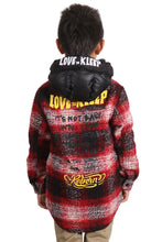 Load image into Gallery viewer, MACKAY Kid's Oversize Flannel outer shirket with detachable padded cire hood
