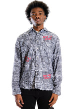 Load image into Gallery viewer, Yeti Men's ripped & repaired button down shirt