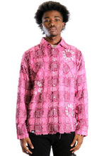 Load image into Gallery viewer, TREK Men's ripped & repaired button down shirt