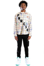 Load image into Gallery viewer, Nirve L.T.K. Men's premium Long Sleeve Plaid button down shirt with hand sketch drawing pop art