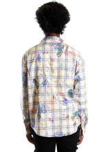 Load image into Gallery viewer, Nirve L.T.K. Men's premium Long Sleeve Plaid button down shirt with hand sketch drawing pop art