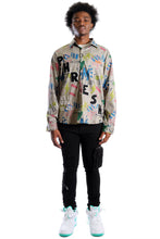 Load image into Gallery viewer, Rans L.T.K. Men's premium Long Sleeve Plaid button down shirt with hand sketch drawing pop art