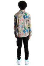 Load image into Gallery viewer, Rans L.T.K. Men's premium Long Sleeve Plaid button down shirt with hand sketch drawing pop art