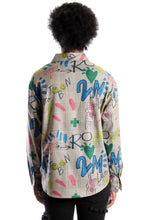 Load image into Gallery viewer, Rans L.T.K. Men's premium Long Sleeve Plaid button down shirt with hand sketch drawing pop art