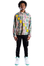 Load image into Gallery viewer, Willie L.T.K. Men's premium Long Sleeve Plaid button down shirt with hand sketch drawing pop art