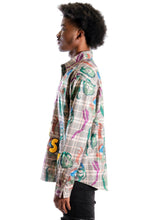 Load image into Gallery viewer, Willie L.T.K. Men's premium Long Sleeve Plaid button down shirt with hand sketch drawing pop art