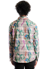 Load image into Gallery viewer, Willie L.T.K. Men's premium Long Sleeve Plaid button down shirt with hand sketch drawing pop art