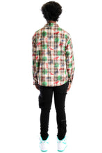 Load image into Gallery viewer, Monarch L.T.K. Men's premium Long Sleeve Plaid button down shirt with hand sketch drawing pop art