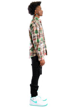 Load image into Gallery viewer, Monarch L.T.K. Men's premium Long Sleeve Plaid button down shirt with hand sketch drawing pop art