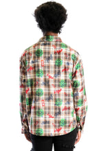 Load image into Gallery viewer, Monarch L.T.K. Men's premium Long Sleeve Plaid button down shirt with hand sketch drawing pop art
