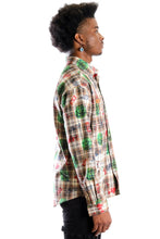 Load image into Gallery viewer, Monarch L.T.K. Men's premium Long Sleeve Plaid button down shirt with hand sketch drawing pop art