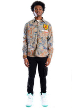 Load image into Gallery viewer, Velo L.T.K. Men's premium Long Sleeve Plaid button down shirt with hand sketch drawing pop art