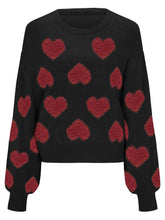Load image into Gallery viewer, Kawaii Heart Pattern Puff Sleeves Sweater | NCS