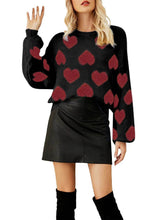 Load image into Gallery viewer, Kawaii Heart Pattern Puff Sleeves Sweater | NCS