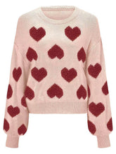 Load image into Gallery viewer, Kawaii Heart Pattern Puff Sleeves Sweater | NCS