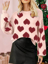 Load image into Gallery viewer, Kawaii Heart Pattern Puff Sleeves Sweater | NCS