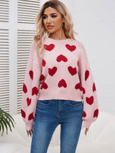 Load image into Gallery viewer, Kawaii Heart Pattern Puff Sleeves Sweater | NCS