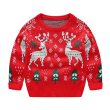 Load image into Gallery viewer, Kids Reindeer Jacquard Christmas Holiday Sweater | NCS