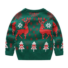 Load image into Gallery viewer, Kids Reindeer Jacquard Christmas Holiday Sweater | NCS