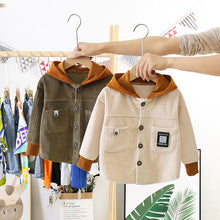 Load image into Gallery viewer, Kids Casual Hooded Jacket for Baby Boys in Cotton - # BAAA61110009