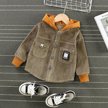 Load image into Gallery viewer, Kids Casual Hooded Jacket for Baby Boys in Cotton - # BAAA61110009