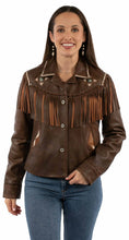 Load image into Gallery viewer, Scully Conchos and Fringes - Women's Leather Jacket