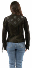 Load image into Gallery viewer, Scully Embroidered Fringe - Women's Leather Jacket