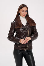 Load image into Gallery viewer, Genuine Mink Fur Embossed Leather Jacket