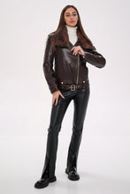 Load image into Gallery viewer, Genuine Mink Fur Embossed Leather Jacket