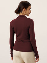 Load image into Gallery viewer, Wool Asymmetric Side Ruched Stretch Top BRIONY