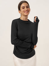 Load image into Gallery viewer, Wool Mock Neck Waist Pleat Top ISOLDE