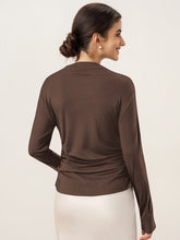 Load image into Gallery viewer, Wool Mock Neck Waist Pleat Top ISOLDE