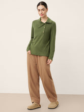 Load image into Gallery viewer, Wool Asymmetric Lapel Fruit Button Decor Top YSABEL