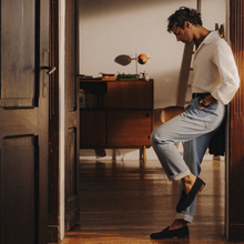 Load image into Gallery viewer, Men's Navy Suede Milano Loafer