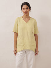 Load image into Gallery viewer, 100% Linen Asymmetric Hem Long Top ISLA