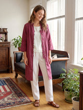 Load image into Gallery viewer, 100% Linen Hand Button Long Top DILLON