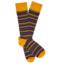 Load image into Gallery viewer, Purple / Gold Dress Socks 4 Pack