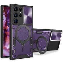 Load image into Gallery viewer, MANDOTOS CCSmall S23 Ultra Armor Case With Rotatable Ring JS Purple For Galaxy S23 Ultra