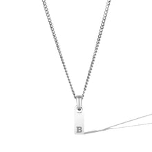 Load image into Gallery viewer, Initial Tag Necklace - Silver