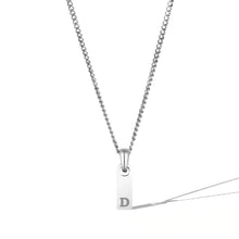 Load image into Gallery viewer, Initial Tag Necklace - Silver