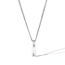 Load image into Gallery viewer, Initial Tag Necklace - Silver