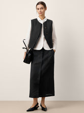 Load image into Gallery viewer, Linen-Lyocell Panel Layered Vest ODELIA