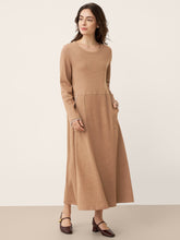 Load image into Gallery viewer, Linen Cotton Colorblock Trim Pocket Maxi Dress CLEMENTINE