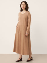 Load image into Gallery viewer, Linen Cotton Colorblock Trim Pocket Maxi Dress CLEMENTINE