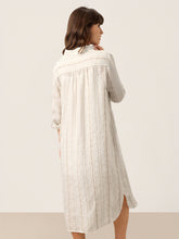 Load image into Gallery viewer, Linen Striped Tab-Sleeve Bohemia Shirt Dress BLYTHE