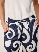 Load image into Gallery viewer, Linen Abstract-Print Straight-Leg Pants ORLA