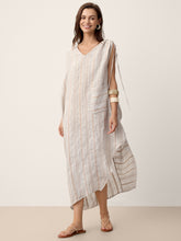 Load image into Gallery viewer, Linen Asymmetric Drawstring Maxi Dress NADIA